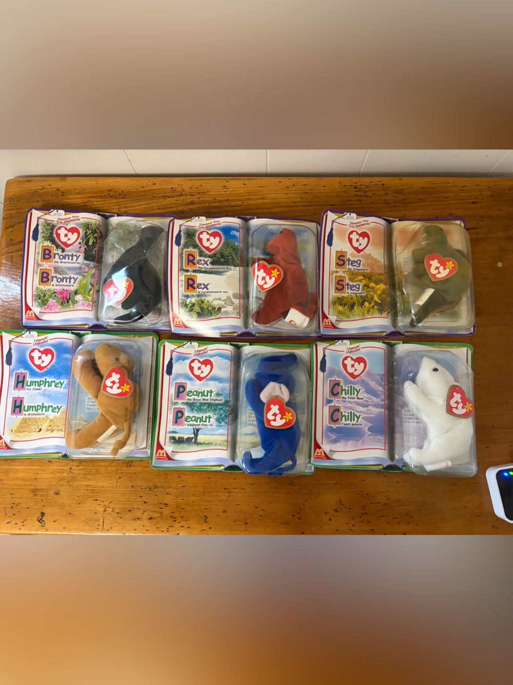2000 2 sets (6) Ty/McDonalds. Dinosaur Trio and Legends beanie babies